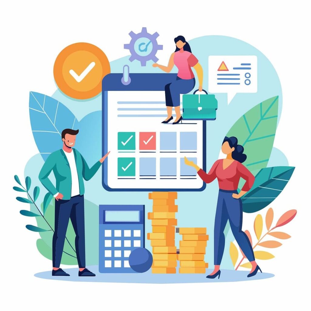 기준에 따라 꾸준한 루틴을 실행하며 체크리스트를 관리하는 모습을 상징하는 이미지