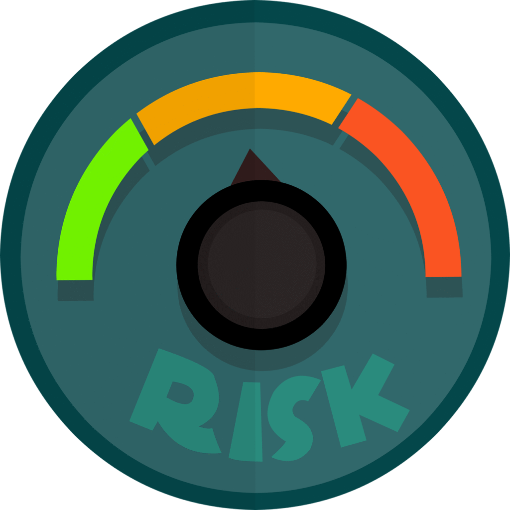 Risk level indicator showing higher risk associated with 회사채가 국채보다 더 높은 투자 위험을 가질 수 있음을 나타내는 위험 수준 지표. 
corporate bonds compared to government bonds